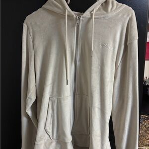 PINK Victoria's Secret Off-White Zip-Up Hoodie